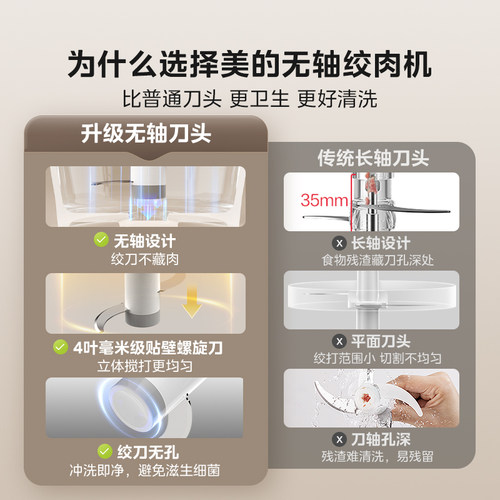 美的家用绞肉机多功能全自动小型防塞肉绞馅料理机官方正品新款 - 图2