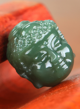 新疆和田玉一念之间配饰手串佛魔青玉青白玉手饰配珠天然玉石单珠
