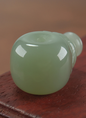 天然新疆和田玉青白玉三通配饰女莲花葫芦青玉手串配珠文玩散珠男