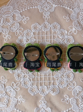 纯手工工艺品送闺蜜朋友钩针编织钩织毛线小青蛙胸针成品