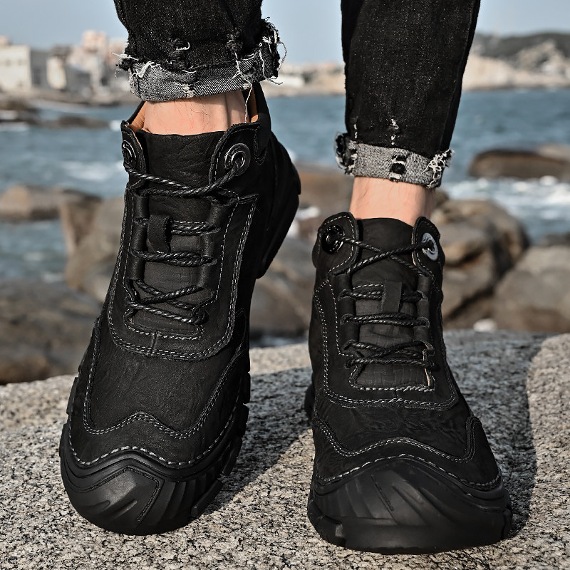 男士户外高帮皮靴加绒防滑棉皮鞋真皮登山鞋棉鞋保暖防水雪地靴男,淘宝优惠券,粉丝福利购,淘宝优惠卷