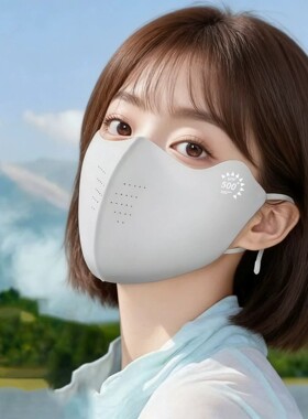 夏季新款冰丝防晒面罩透气女防紫外线护眼角小冰皮无痕口罩a