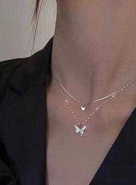 999纯银蝴蝶项链时尚百搭