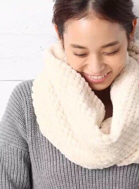 贸易公司柔软舒适保暖围巾围脖女扭转套脖特定颗粒毛绒