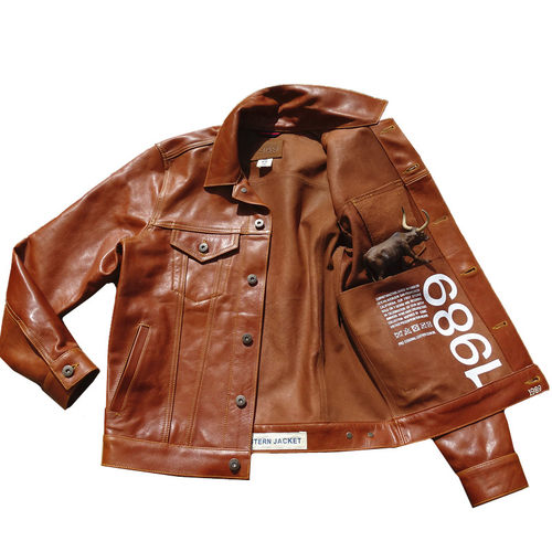 【无里衬】水洗手工做旧全粒面牛皮代工出口原版美式西部牛仔 - 图3