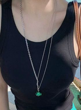 区区欧阳蘑菇吊坠设计感项链长款