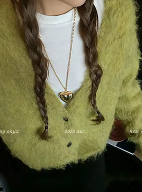 小众高级感百搭爱心项链毛衣链