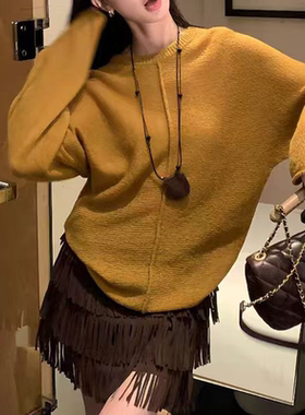 区区欧阳同款麂皮绒月牙包项链