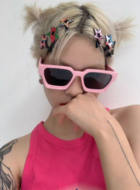 粉色少女墨镜女又酷又帅遮阳镜