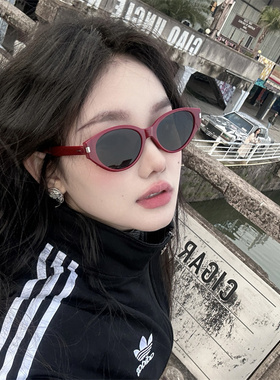 甜酷潮女百搭显脸小猫眼墨镜Y2K