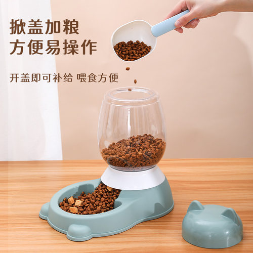 猫咪饮水机自动喂水不插电猫粮碗不湿嘴喝水饭盆宠物小狗狗喂食器 - 图2