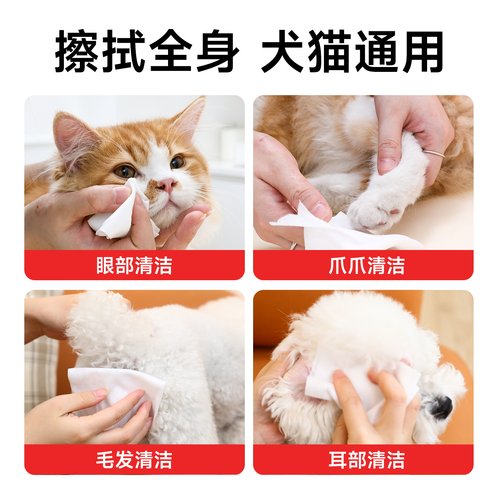 爱丽丝宠物湿巾猫咪清洁专用泪痕擦脚屁屁幼猫免洗爱丽思狗湿纸巾 - 图2