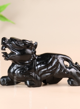 墨西哥黑耀石貔貅摆件水晶家居客厅办公室摆设饰品招财吉祥物礼品