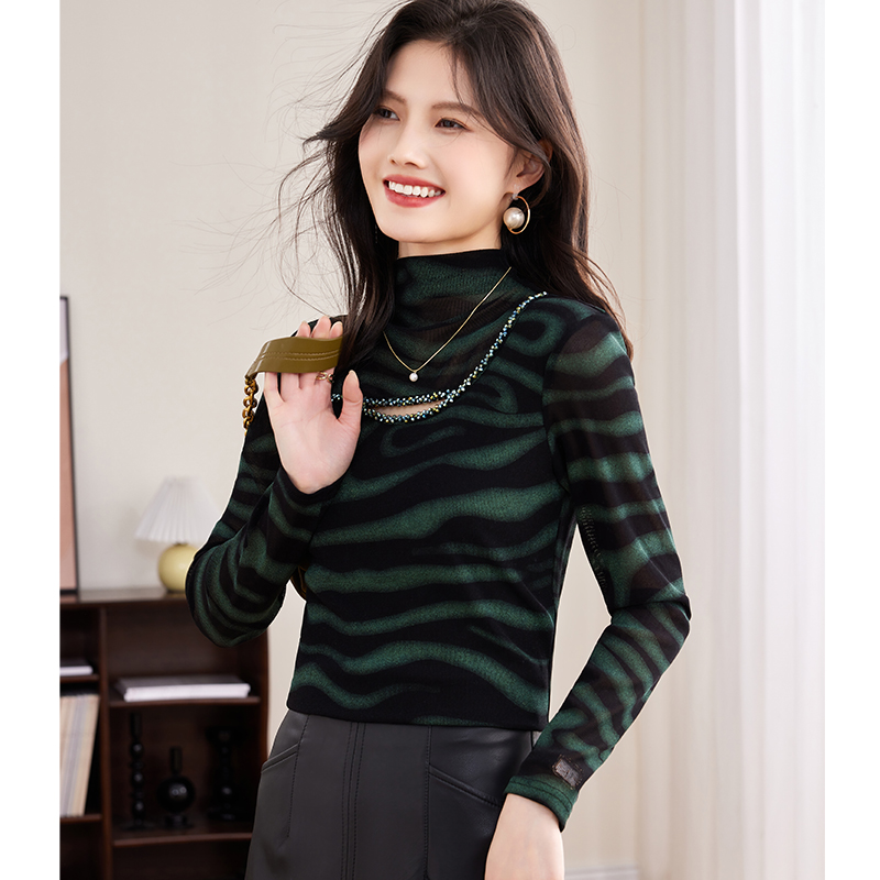 薄款/加绒加厚秋冬季新款半高领长袖网纱内搭打底衫保暖洋气小衫,淘宝优惠券,粉丝福利购,淘宝优惠卷