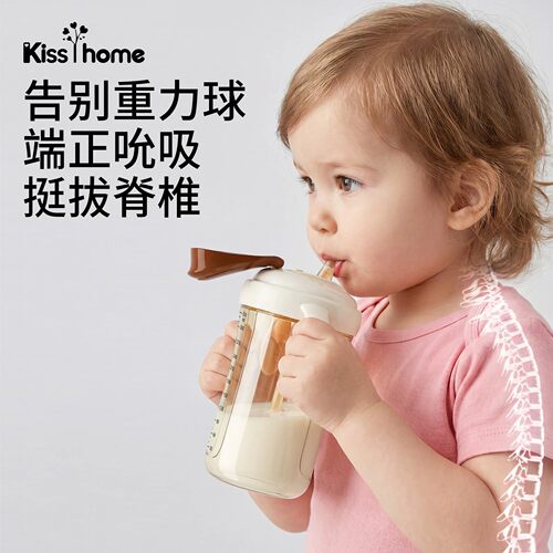 吸管直饮杯儿童水杯幼儿园宝宝学饮婴幼儿喝水喝奶翻盖直饮奶瓶 - 图3