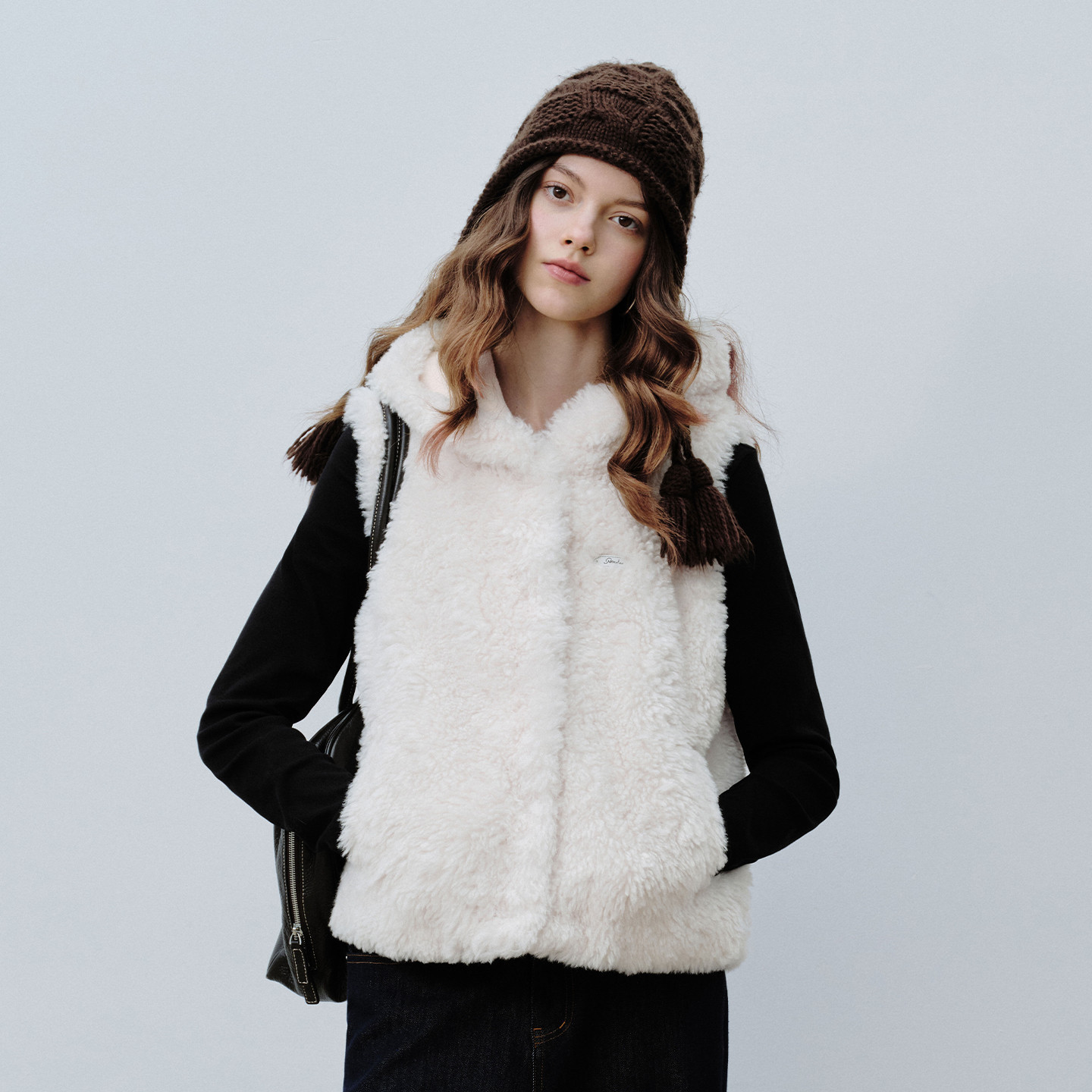 PSO Brand女装连帽白色背心保暖毛绒马甲女款休闲坎肩外套冬季,淘宝优惠券,粉丝福利购,淘宝优惠卷