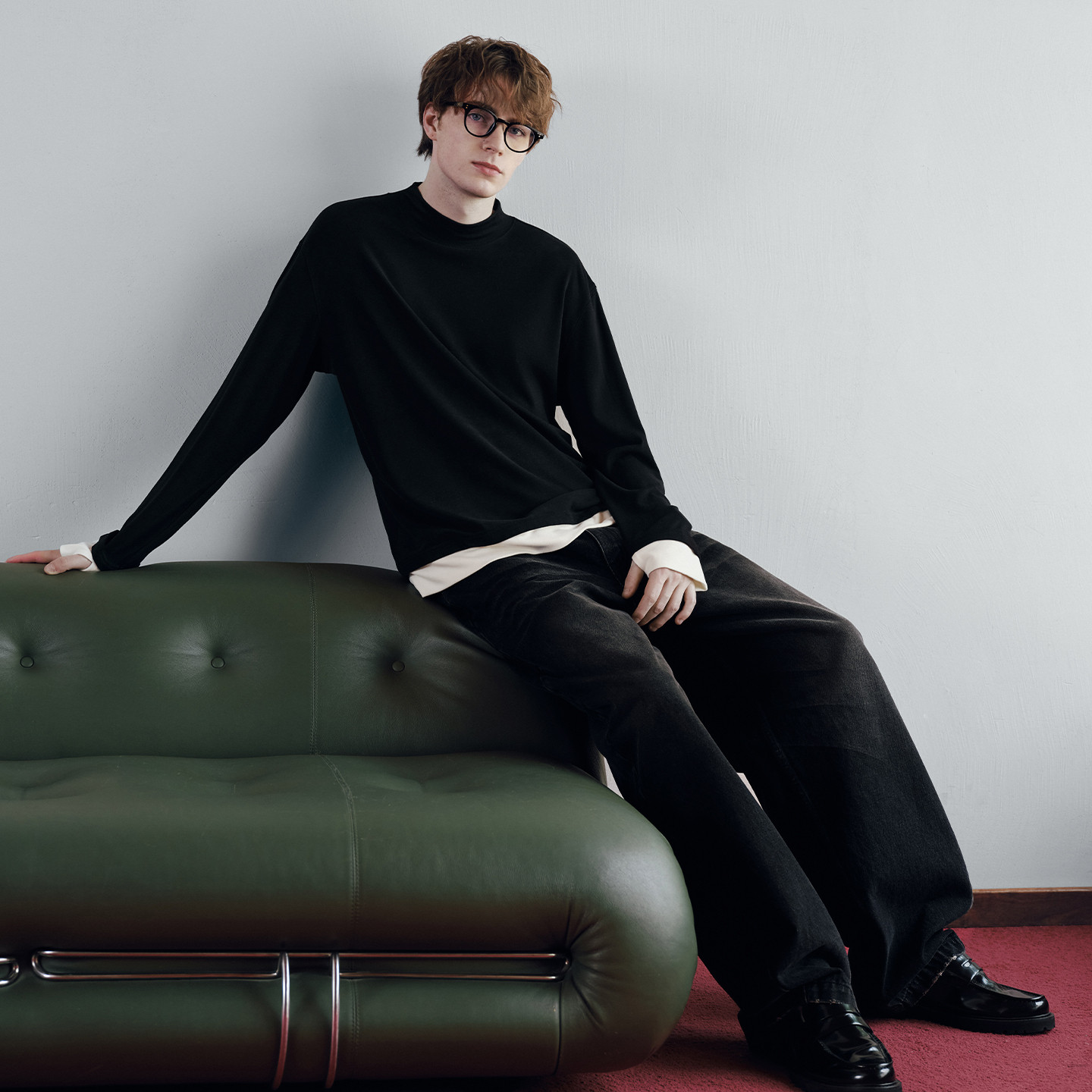 PSO Brand男装女装假两件撞色圆领长袖内搭打底衫保暖针织上衣,淘宝优惠券,粉丝福利购,淘宝优惠卷