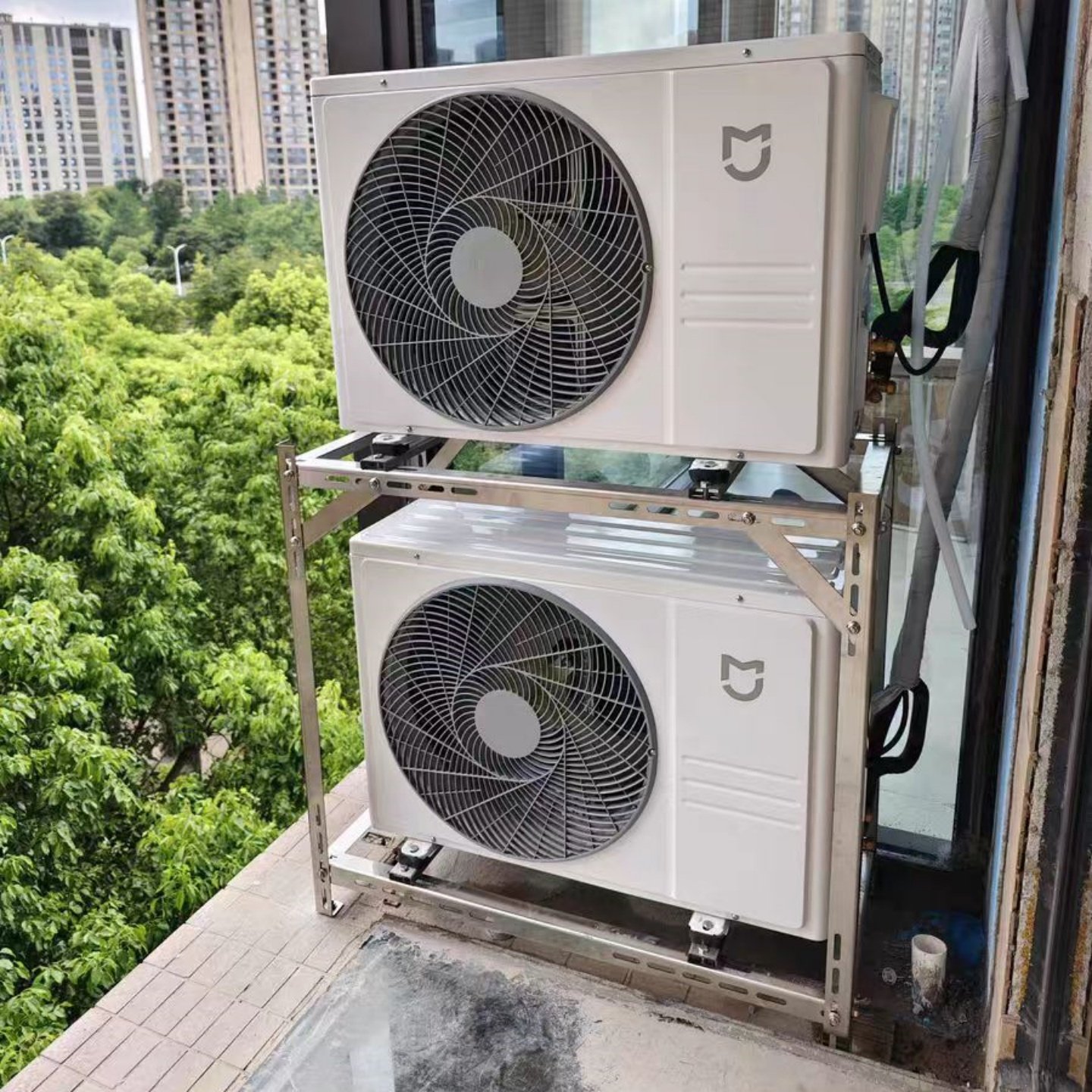 可定制空调外机节约空间加厚升级不锈钢落地多层叠放防震降躁支架,淘宝优惠券,粉丝福利购,淘宝优惠卷