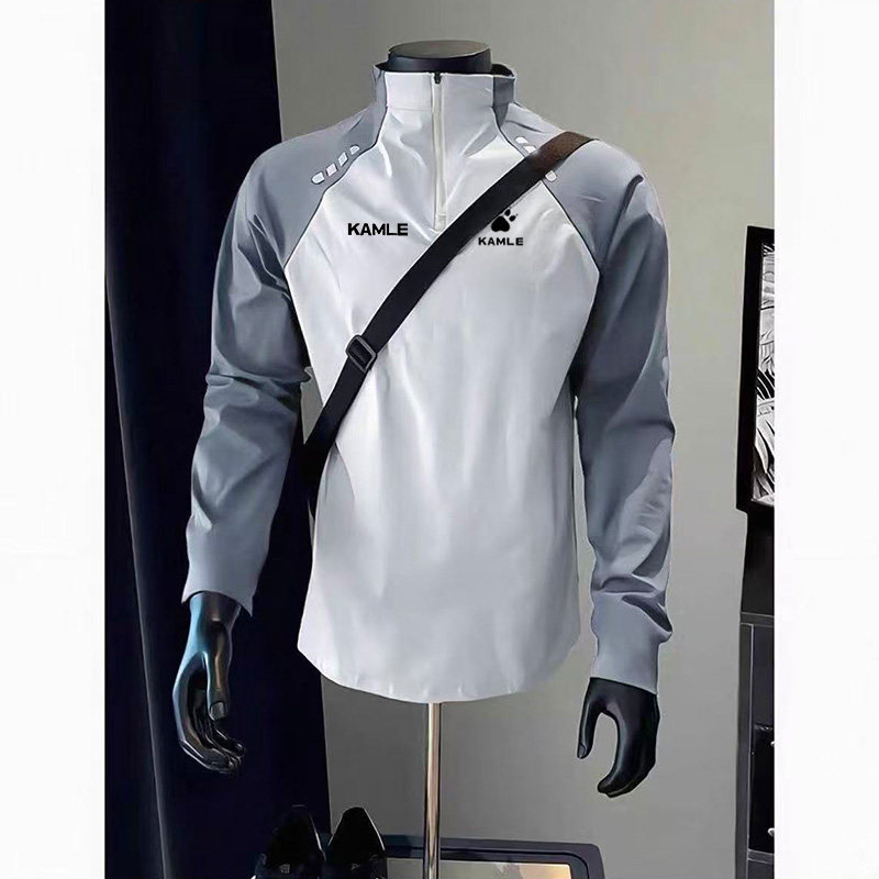 户外运动速干长袖T恤男士春秋季薄款排汗田径健身半拉链骑行上衣,淘宝优惠券,粉丝福利购,淘宝优惠卷