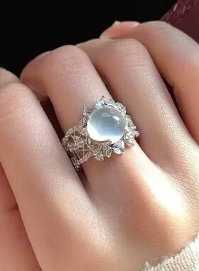 今饰有约高冰种清透满钻戒指女