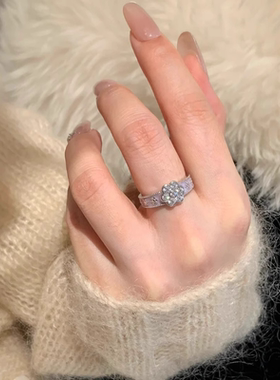 今饰有约香芋紫薇花环戒指女