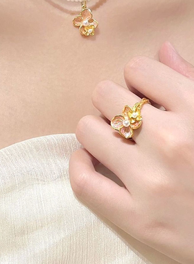 今饰有约芭比公主舞蝶粉戒指女