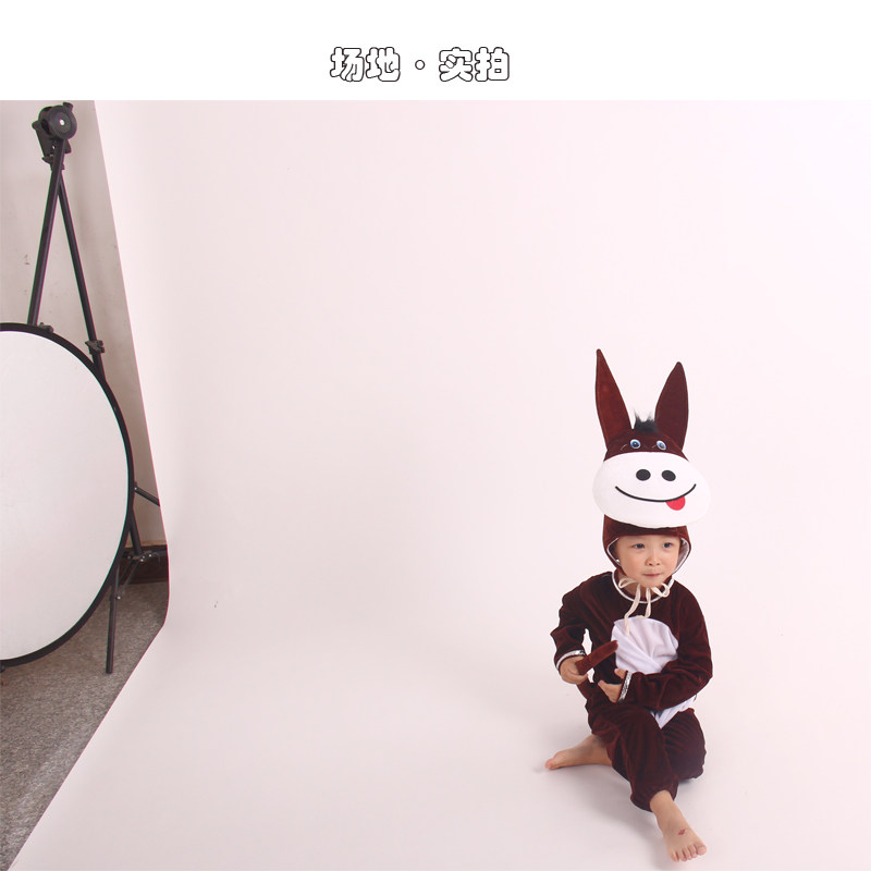儿童金丝绒通用动物卡通演出服灰色小毛驴亲子舞蹈表演服套装头饰,淘宝优惠券,粉丝福利购,淘宝优惠卷