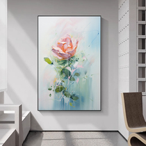 Bouvan art pure hand-painted oil painting Flower Romantic Rose Flowers Living room Restaurant decoration painting Xuanguan hanging paintings