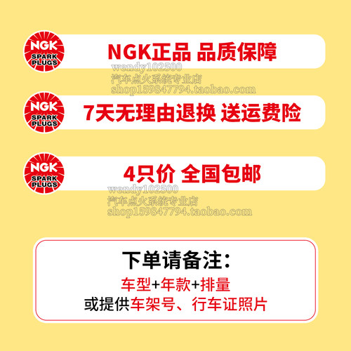 NGK火花塞奇瑞旗云5 A3 A5 E3 E5风云2瑞虎QQ0.8艾瑞泽3东方之子-图1