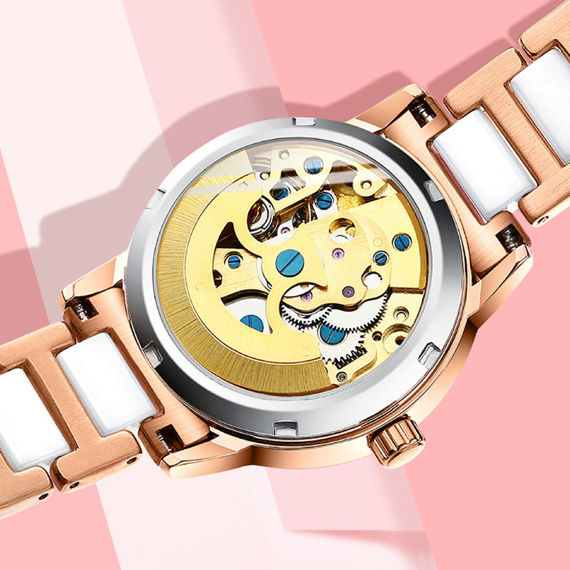 兰度陶瓷机械女学生简约气质潮女表 兰度国产腕表