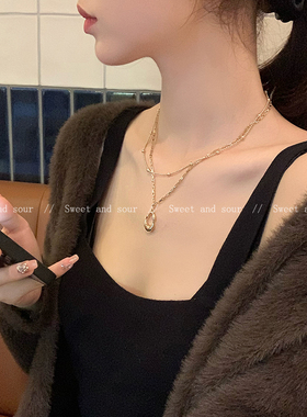 韩版双层项链2024新款爆款