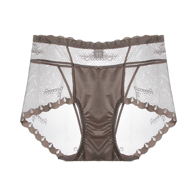 3条装中高腰提臀超薄网纱三角裤 赤媚内裤