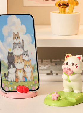 创意猫咪可爱桌面手机支架礼物