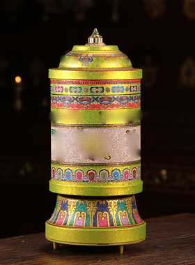 藏式电动转轮合金摆件国风