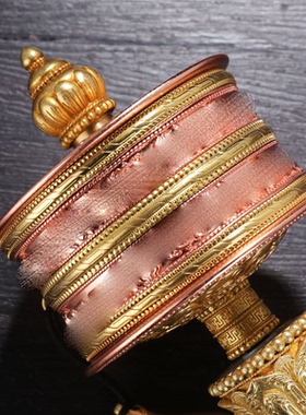 藏式家居摆件手摇转轮铜民族风