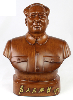 客厅风水挥手半身毛主席铜像