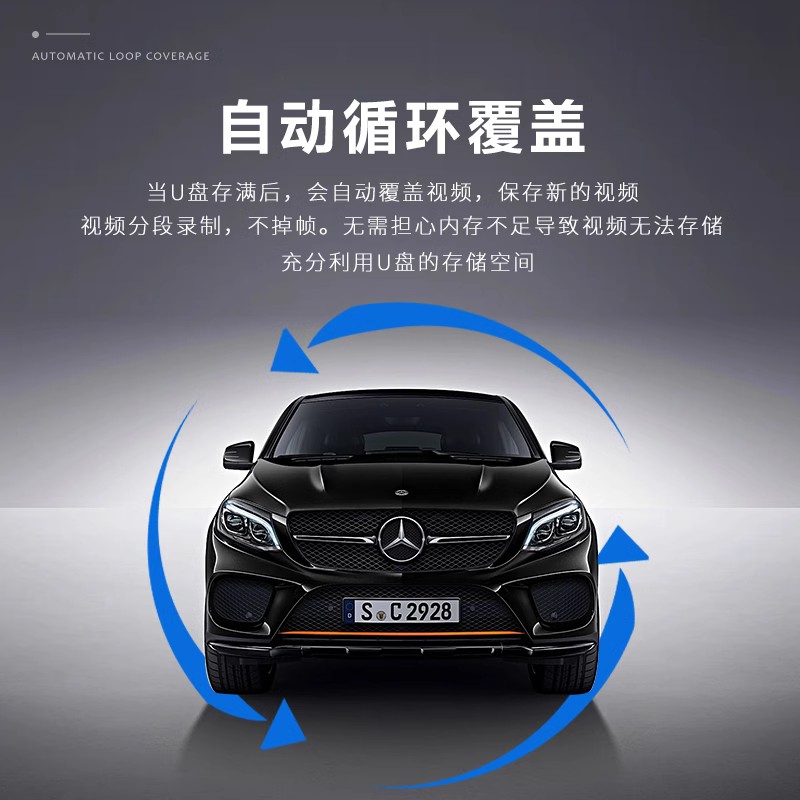 适用奔驰行车记录仪U盘C260L专用GLC300L/C级/S450/S400车载优盘-图2