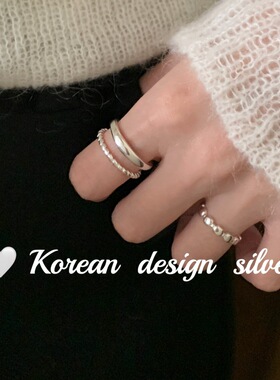 韩国简约Ins风S925纯银双层麻花