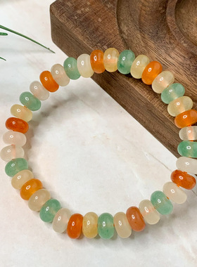 天然东陵玉手串算盘珠串玉石手链