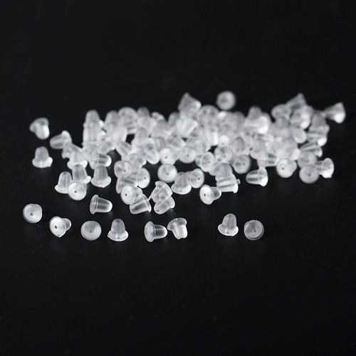 Гипоаллергенные силиконовые прозрачные серьги, пластиковый шнурок-держатель