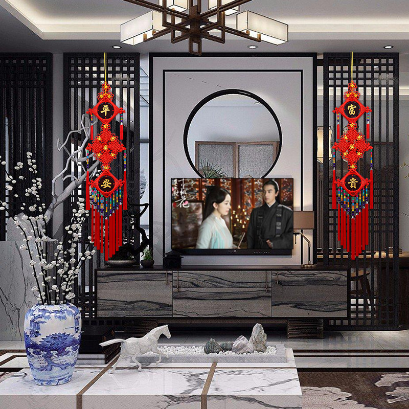 年货中国结对联桃木福字客厅新房乔迁背景墙装饰春节挂饰小平安结,淘宝优惠券,粉丝福利购,淘宝优惠卷