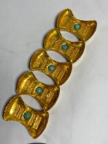 Crafts Qing Dynasty Five Emperors inlaid jewel gold ingots Single price Emperor randomly shipped