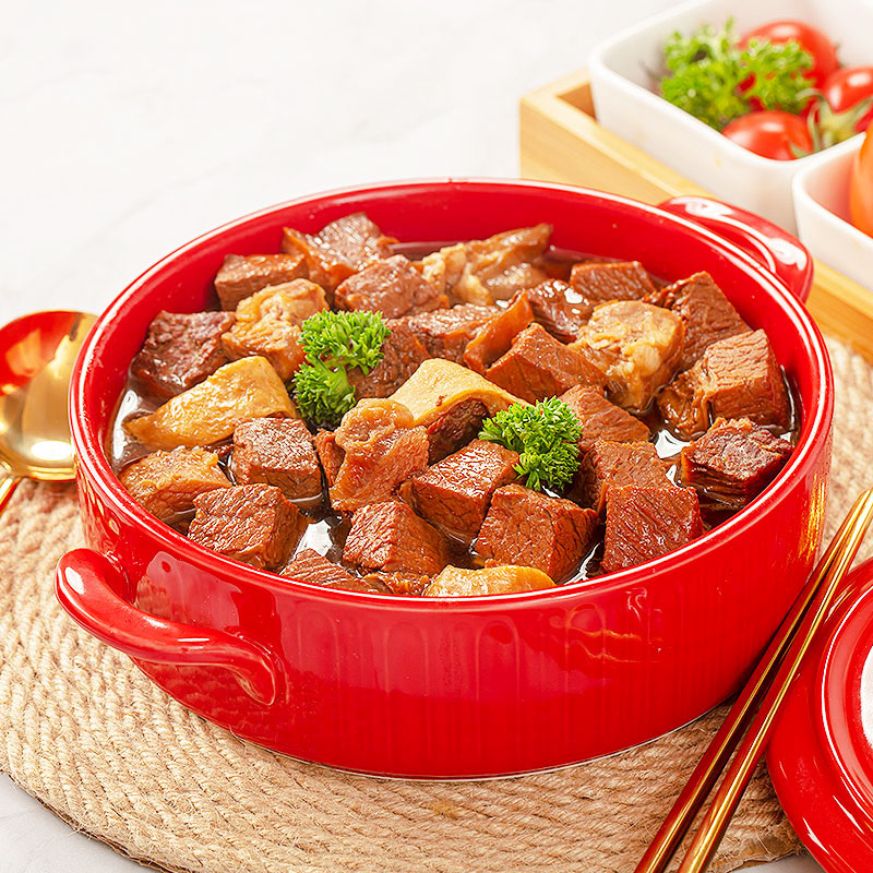 谷言牛套皮500g牛腩肉煲冷冻半成品加热即食功夫年夜饭家宴快手菜 - 图0