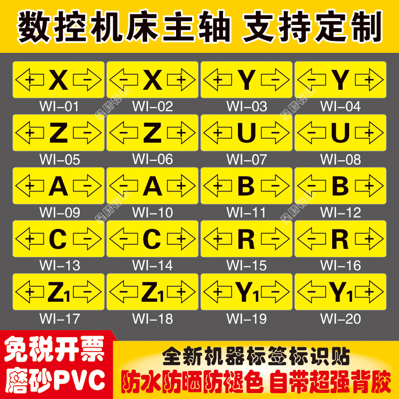 数控激光雕刻机裁剪机床设备旋转标识XYZ方向单轴坐标贴纸 - 图0