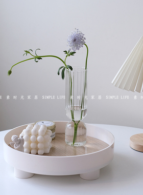 北欧ins风白色圆形香薰摆盘托盘