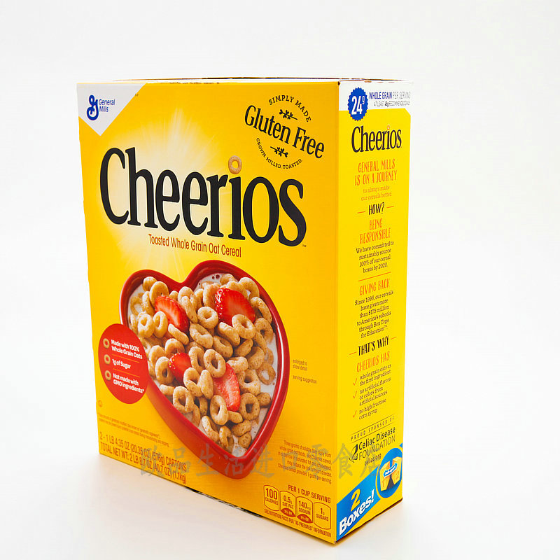 新装单盒包邮美国进口通用磨坊Cheerios 全谷物原味燕麦圈 576g - 图0