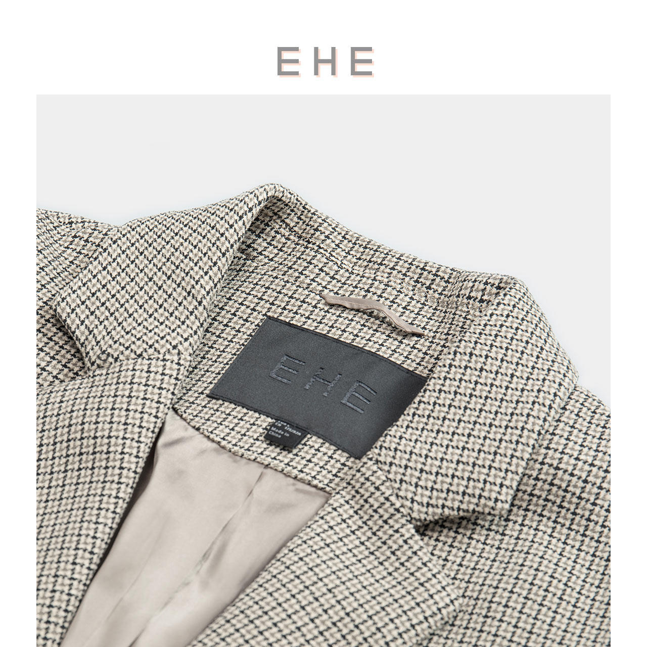 EHE男装千鸟格英伦风西装外套男时尚复古立体修身西服男春夏新款,淘宝优惠券,粉丝福利购,淘宝优惠卷