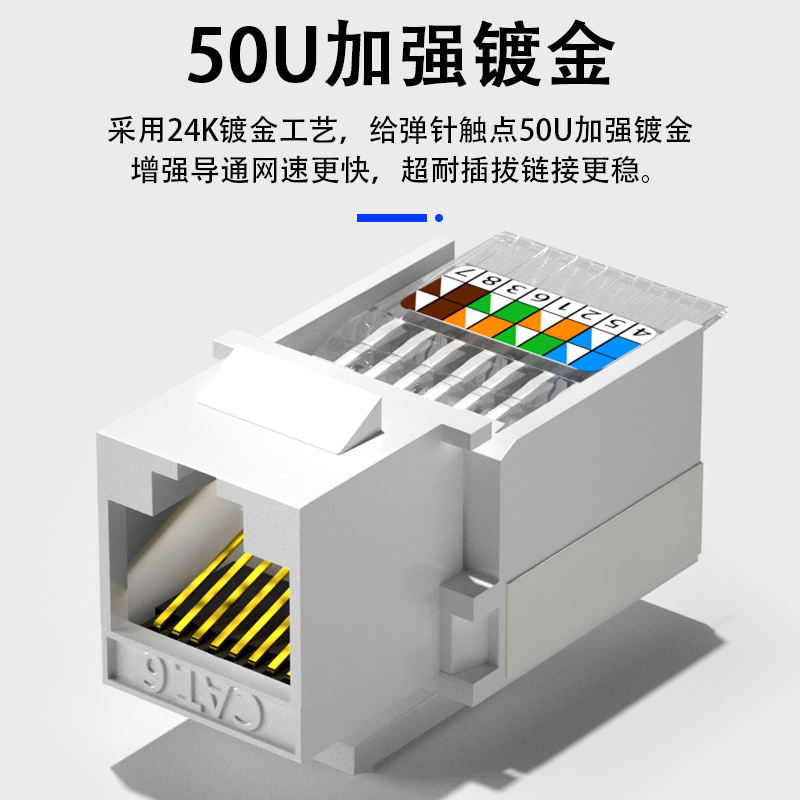 启航银灰色面板千兆插座六类网络模块单口86型电话双三四孔套装 - 图1