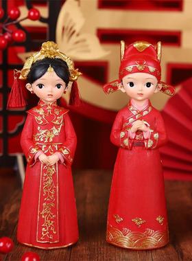 新中式婚庆好合结婚伴手礼树脂情人节工艺品摆件新娘新娘一生相伴
