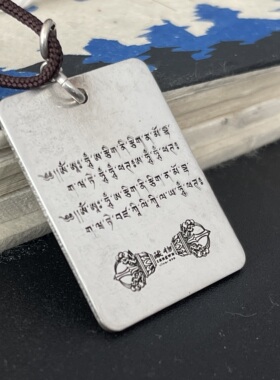 纯银999雕刻愤怒莲师项链坠